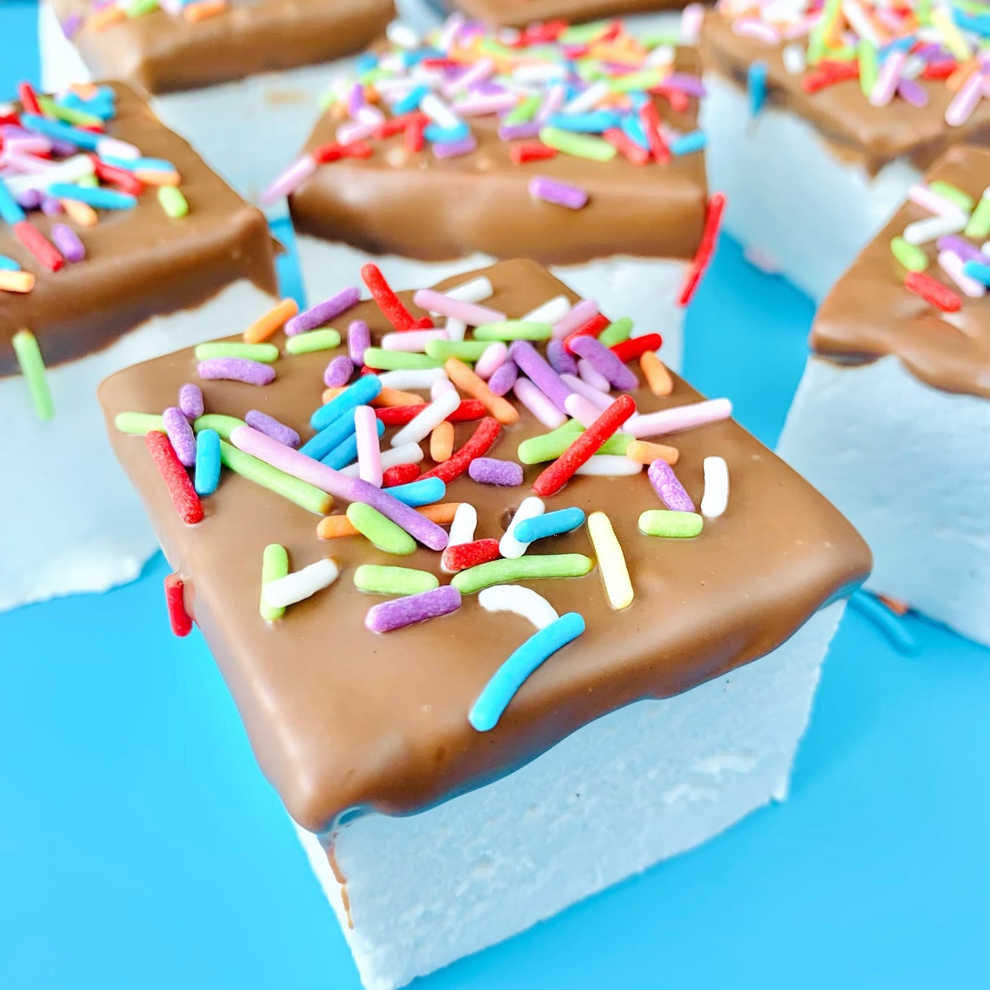 Belgian Chocolate dipped Marshmallow with Rainbow Sprinkles
